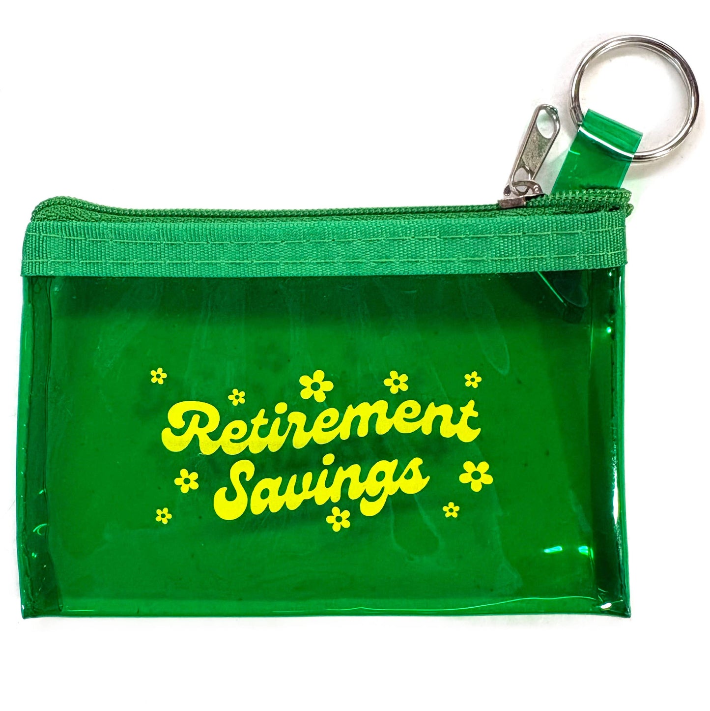 Retirement Savings Keyring Zippered Jelly Vinyl Pouch