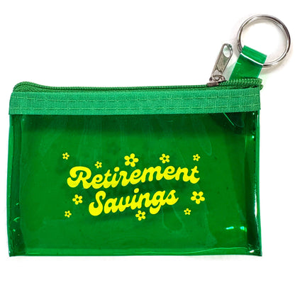 Retirement Savings Keyring Zippered Jelly Vinyl Pouch