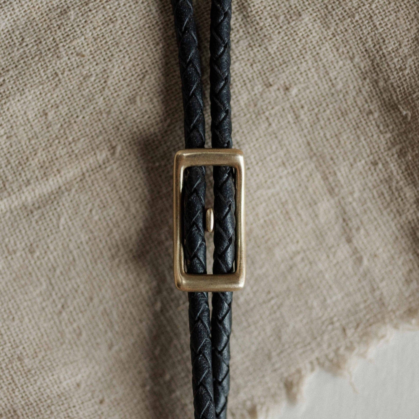 Turquoise Brass Buckle Bolo Tie