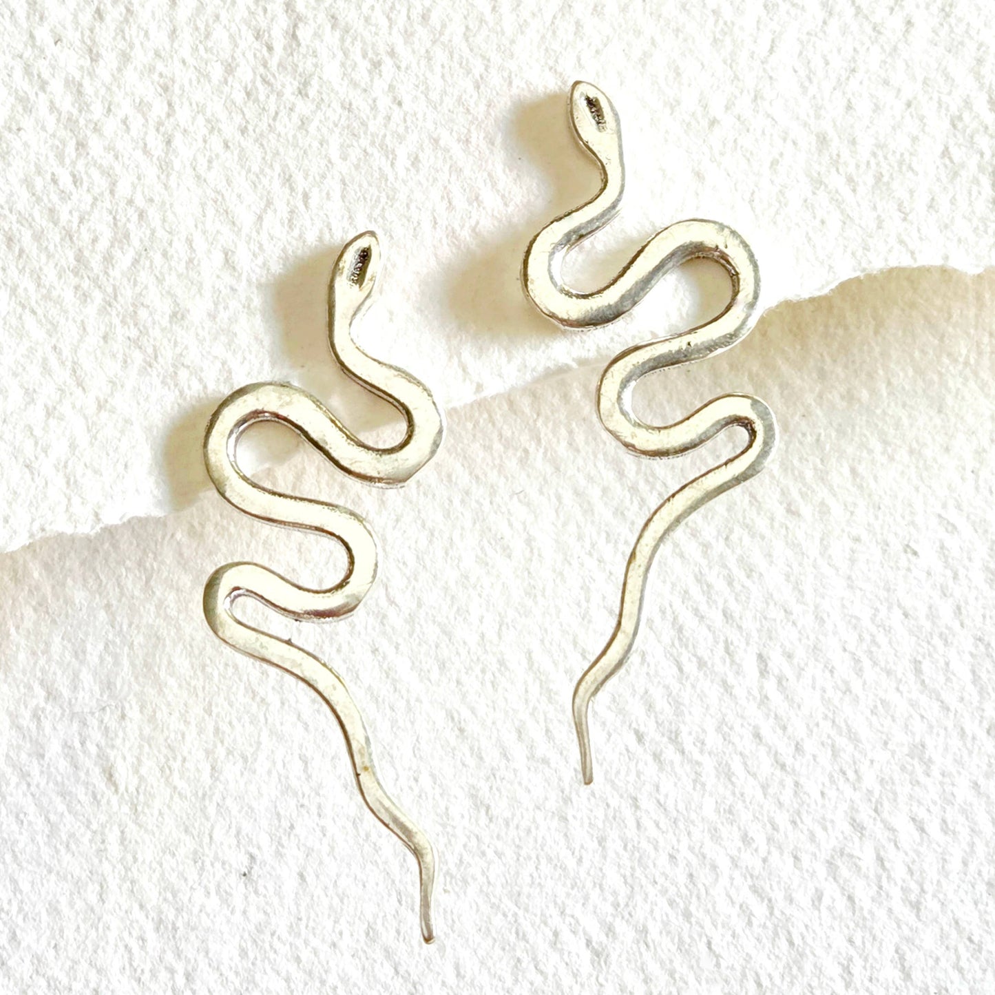 Brass Snake Earrings