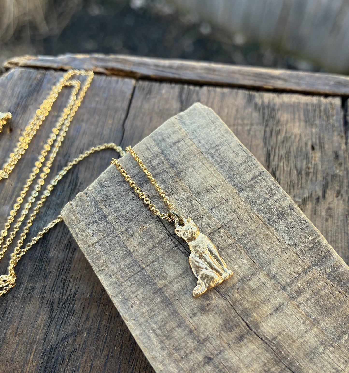 Tiny Vintage Cat Necklace