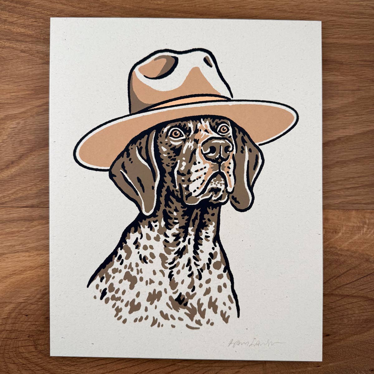 German Shorthaired Pointer Cowdog - Signed Art Print
