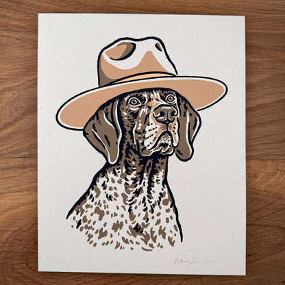 German Shorthaired Pointer Cowdog - Signed Art Print