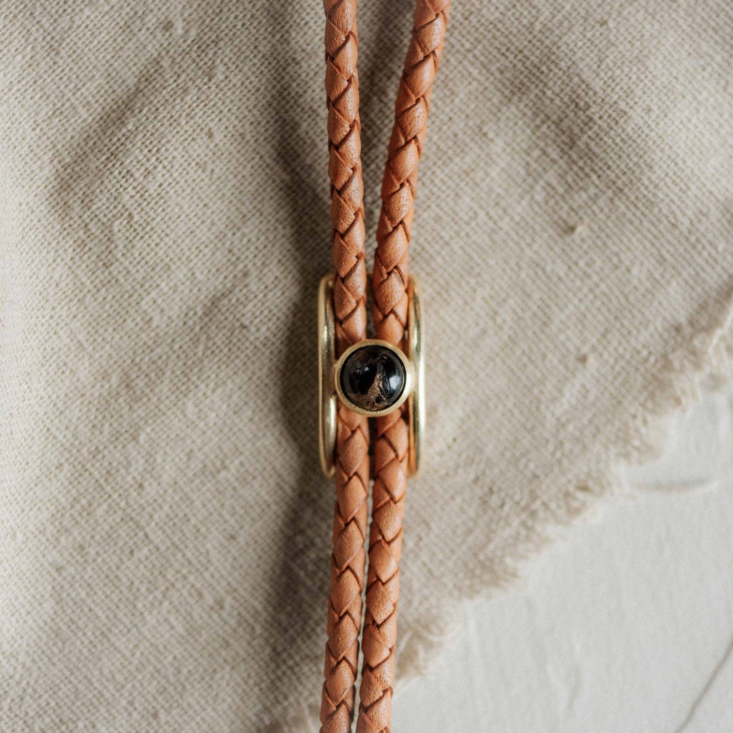 Turquoise Brass Buckle Bolo Tie