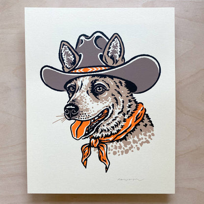 Red Heeler Cowdog - Signed Art Print