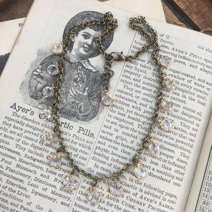 Crystal & Gold Bead Choker