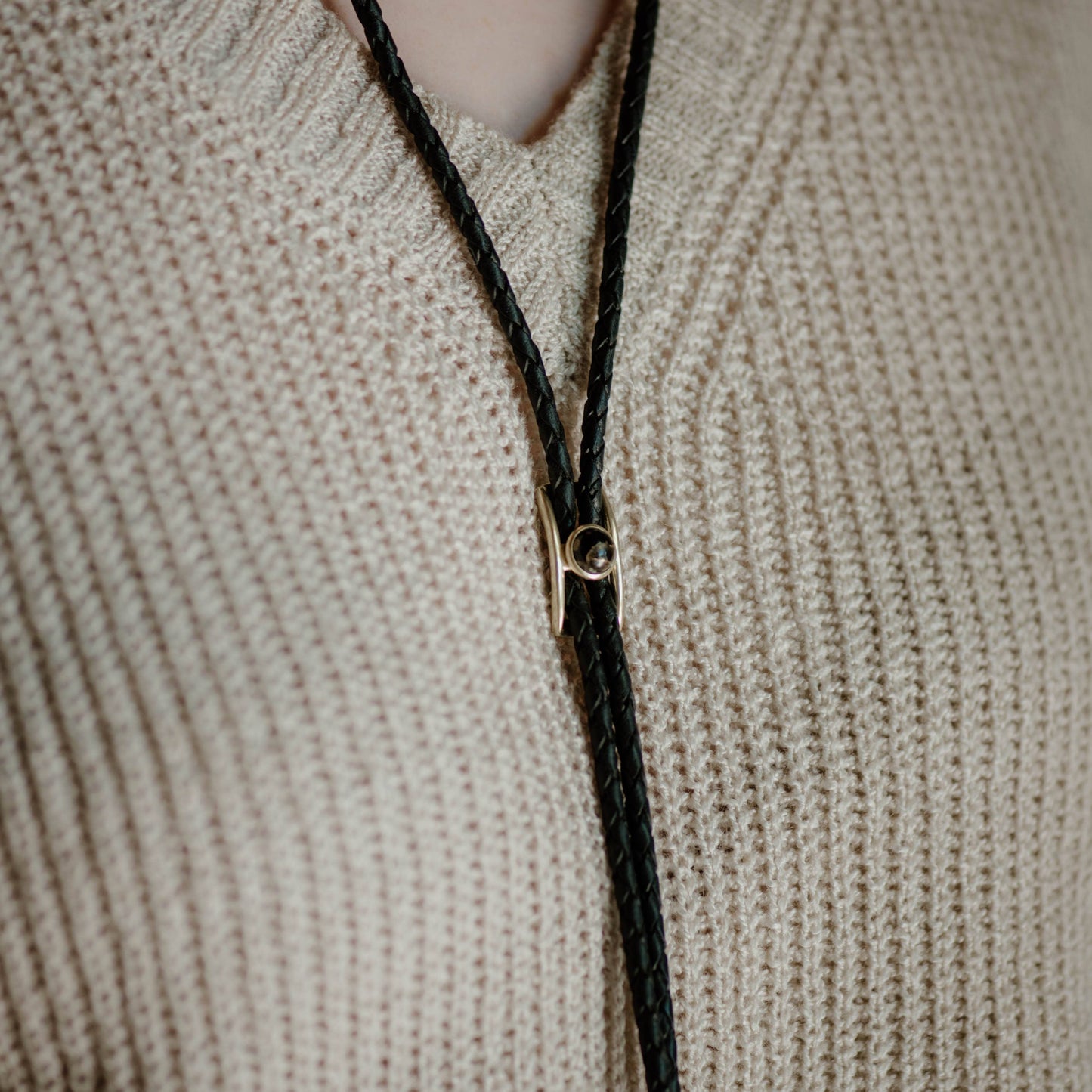 Turquoise Brass Buckle Bolo Tie