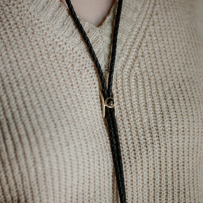 Turquoise Brass Buckle Bolo Tie