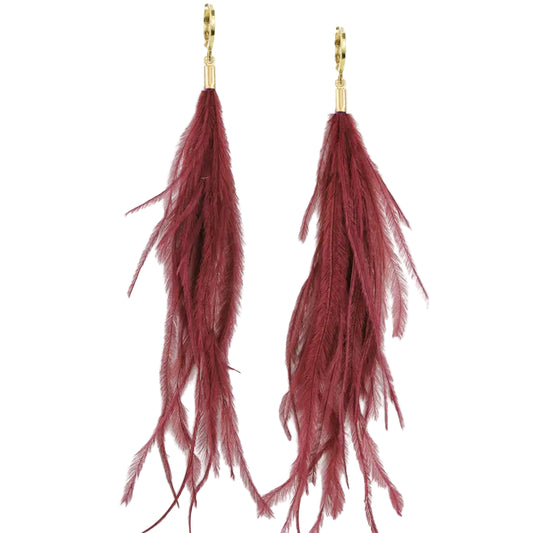 Ostrich Feather Earrings