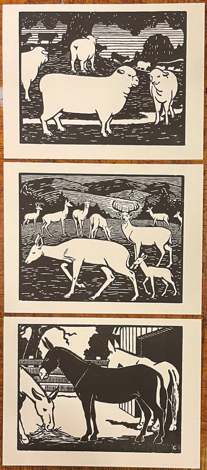 Barnyard Animal Coloring Cards