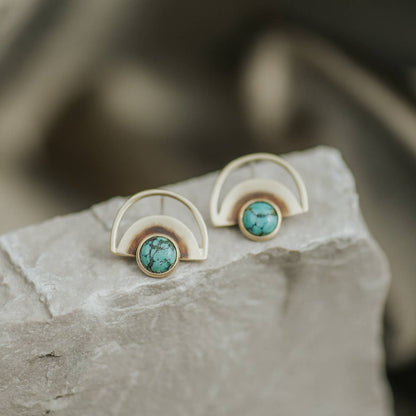 Brass Turquoise Eye Studs
