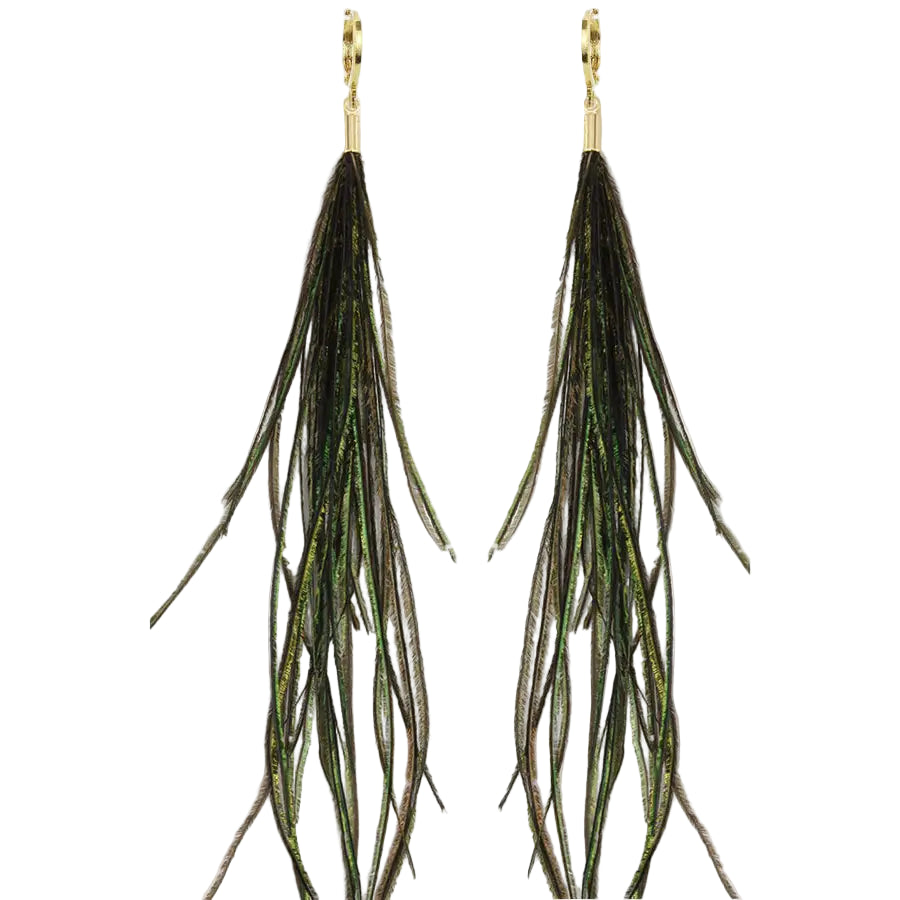 Ostrich Feather Earrings