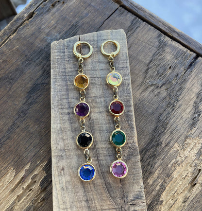 Colorful Vintage Crystal Drop Earrings