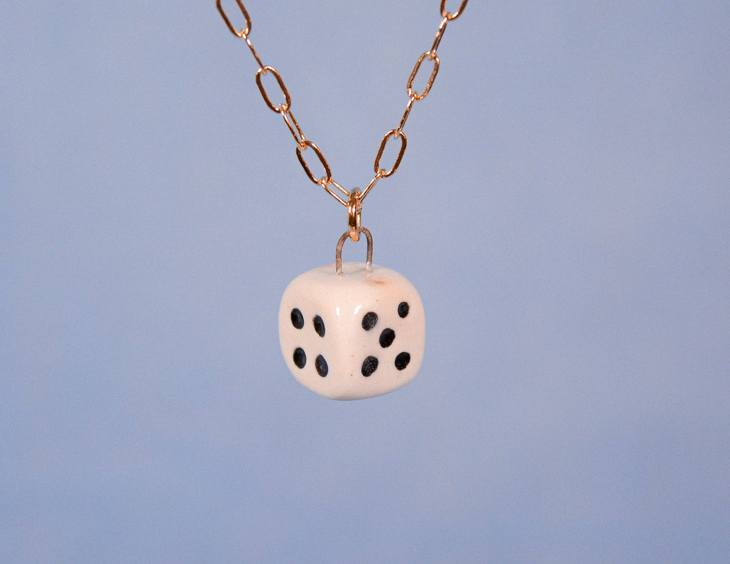 Handmade Ceramic Dice Necklace