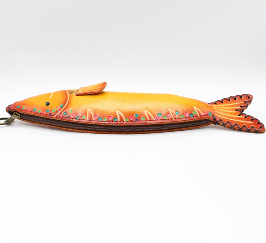 Handmade Leather Fish Pouch