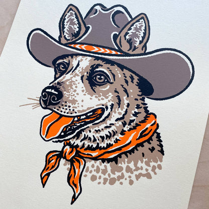 Red Heeler Cowdog - Signed Art Print