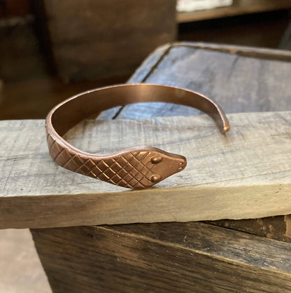 Copper Snake Vintage Cuff Bracelet