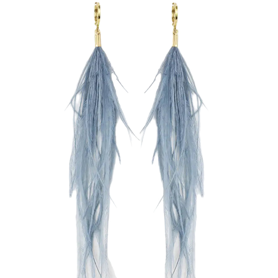 Ostrich Feather Earrings