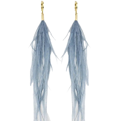 Ostrich Feather Earrings