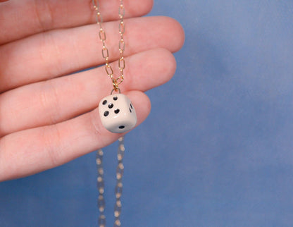 Handmade Ceramic Dice Necklace