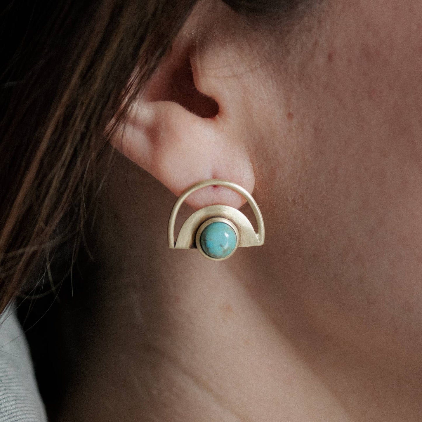 Brass Turquoise Eye Studs
