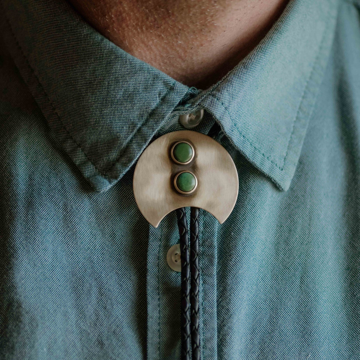 Brass Moon Bolo Tie