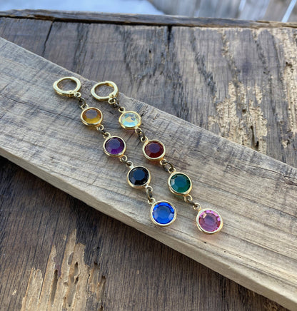 Colorful Vintage Crystal Drop Earrings