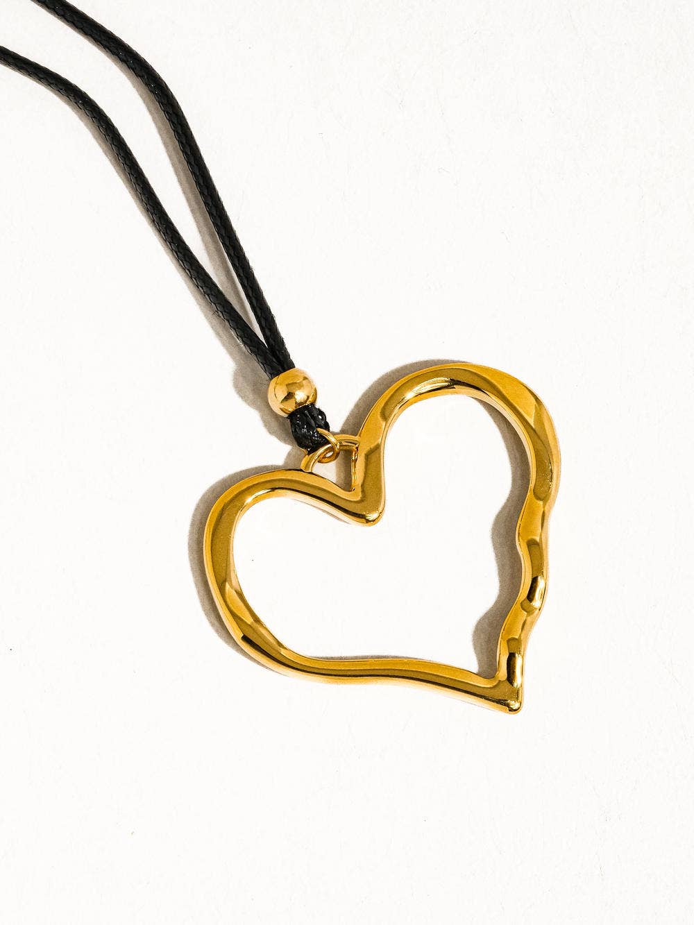 Gold Heart Tie Necklace