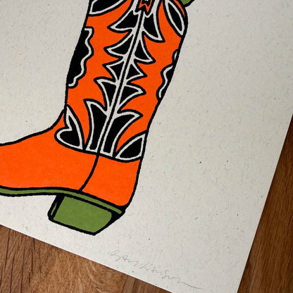 Prickly Pear Boot - Signed Art Print