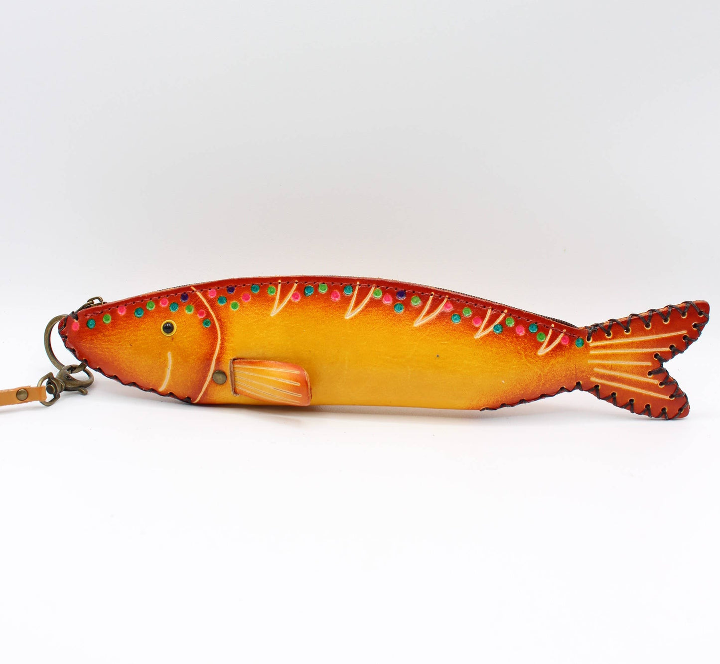Handmade Leather Fish Pouch