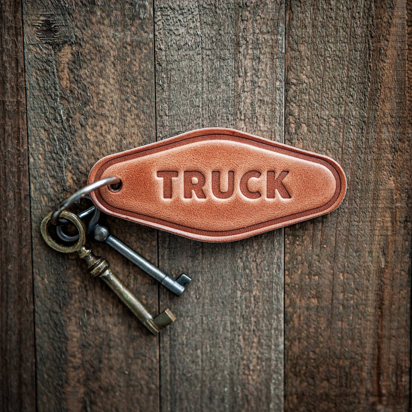 Truck Leather Keychain