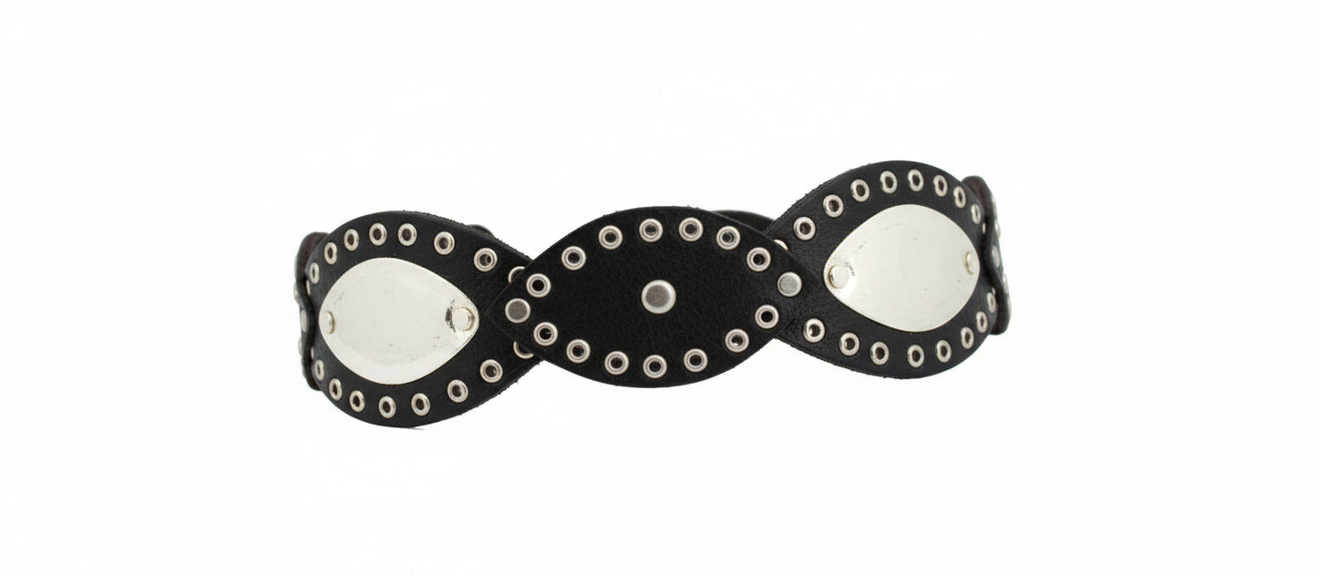 Handmade Brown Leather Hexagon Belt