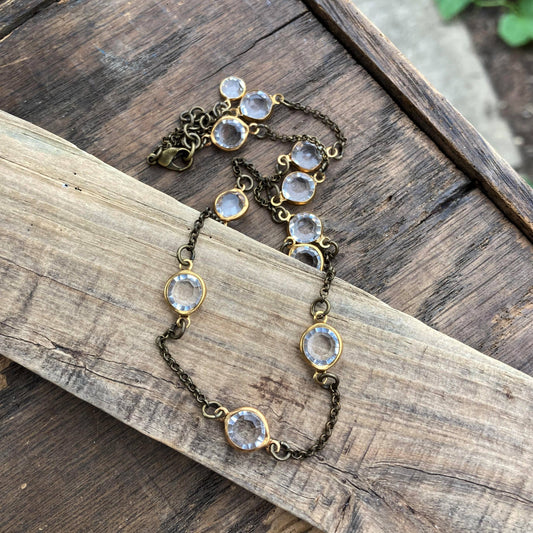Vintage Crystal Stringed Necklace