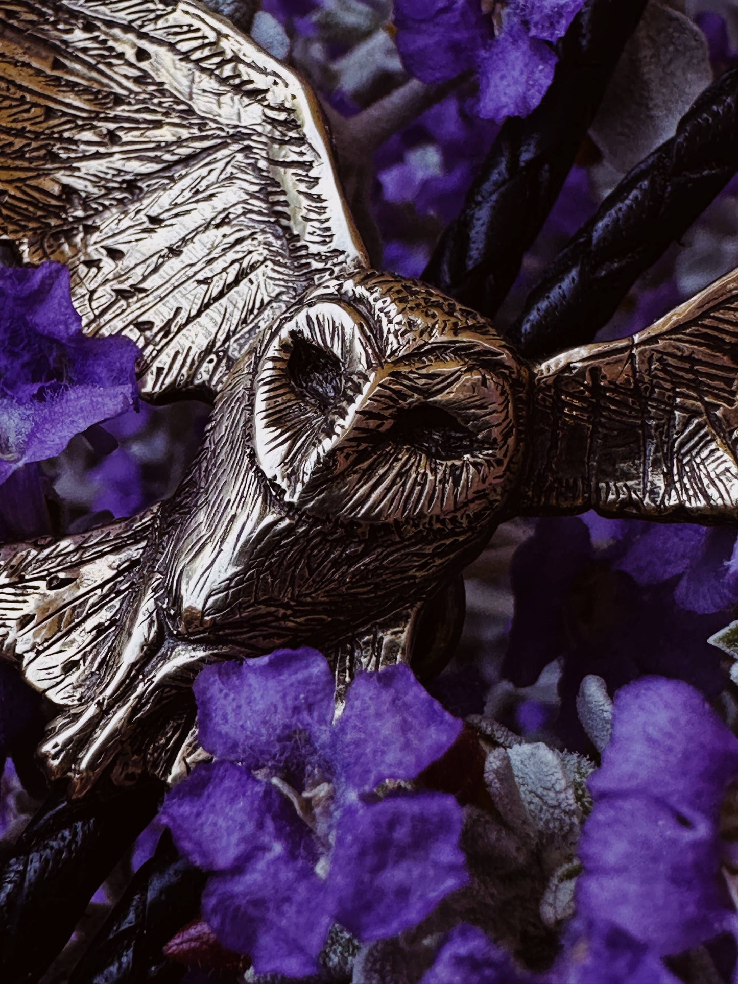 Owl Bolo Tie White Bronze