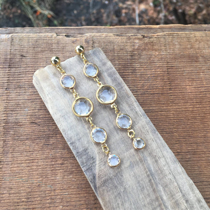 Vintage Crystal & Gold Drop Earrings