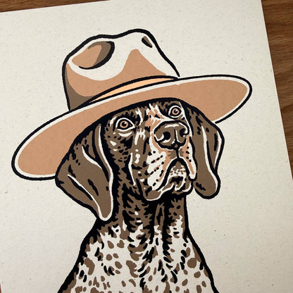 German Shorthaired Pointer Cowdog - Signed Art Print