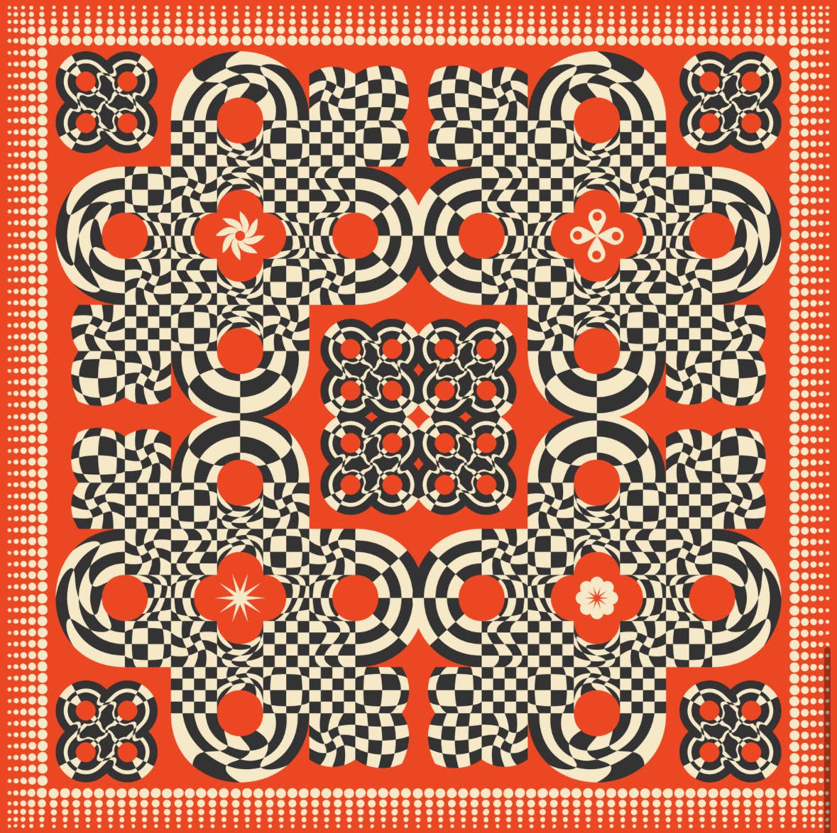 Orange Black White Bandana of the Month