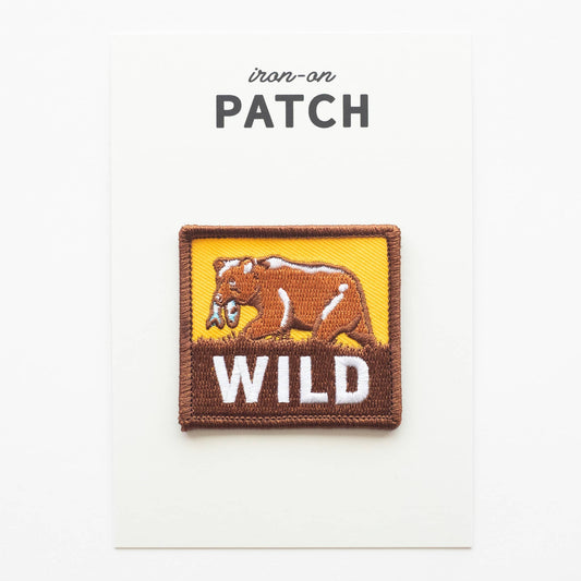 Wild Bear Embroidered Iron-On Patch