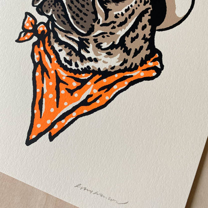 French Bulldog Cowdog Signed Art Print