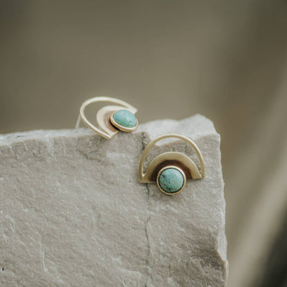 Brass Turquoise Eye Studs