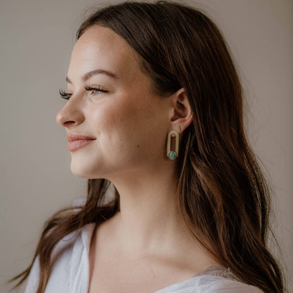 Turquoise Brass Window Studs