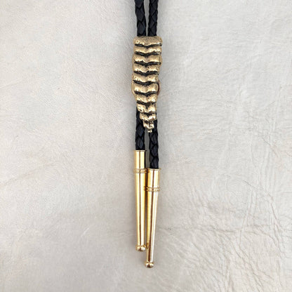 Rattlesnake Bolo Tie Brass