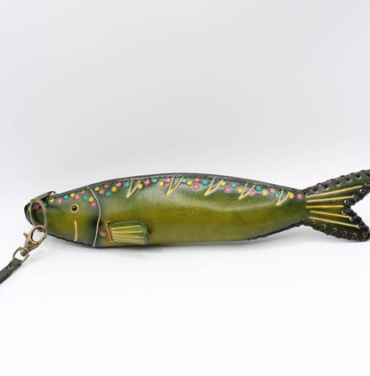 Handmade Leather Fish Pouch