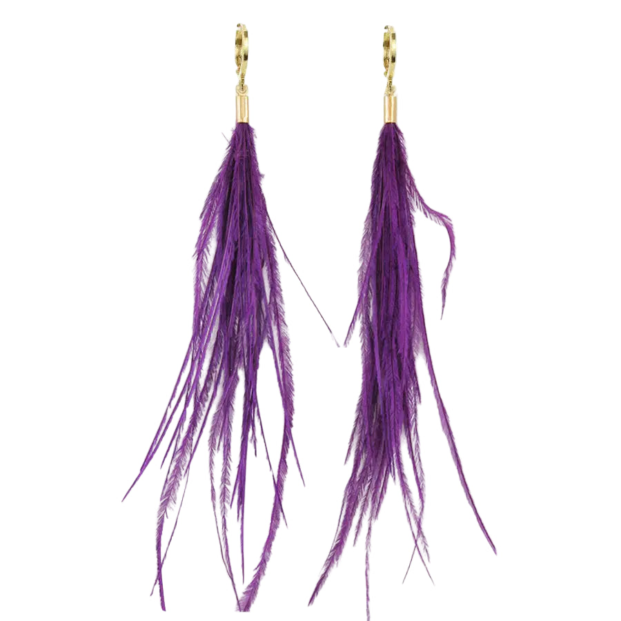 Ostrich Feather Earrings