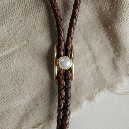 Turquoise Brass Buckle Bolo Tie