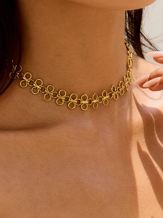 Gold 18K Looped Choker Necklace