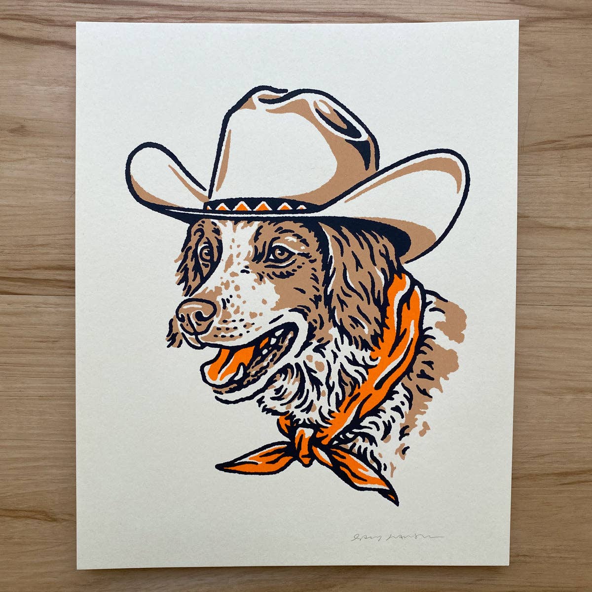 Brittany Cowdog - Signed Art Print