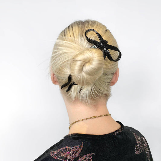 Bow Hair Pin Black