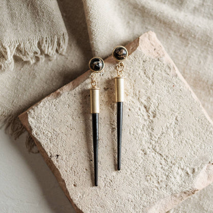 Copper Obsidian Quill Studs