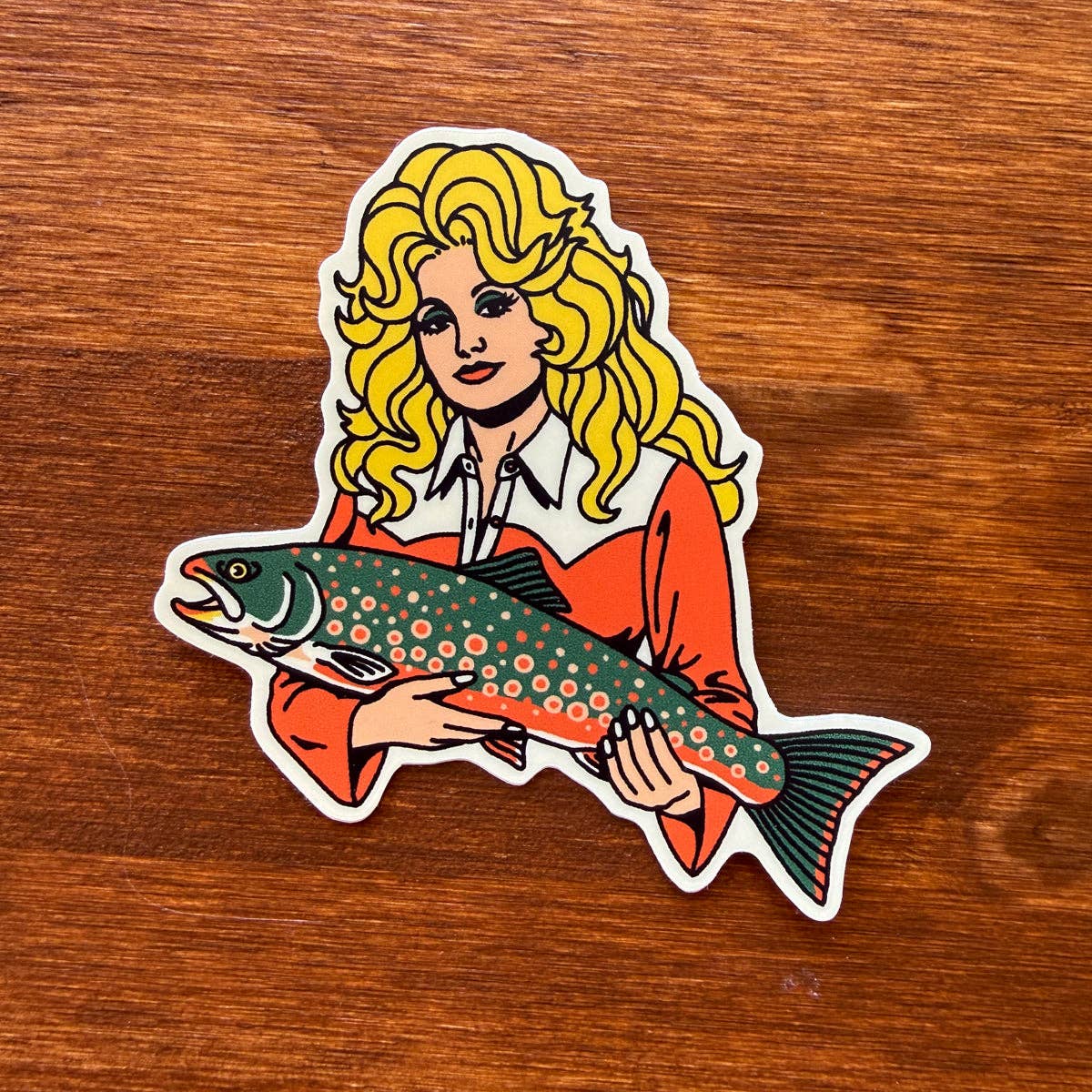 Fishing Dolly Vinyl Sticker